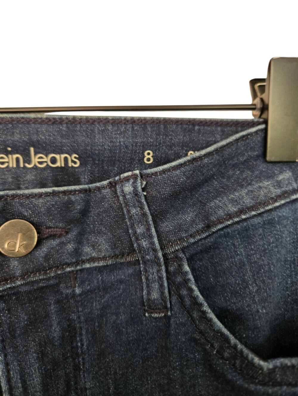 Calvin Klein Jeans Slim Boyfriend Dark Wash Cropped Jeans NWT Size 8 - Picture 3 of 7